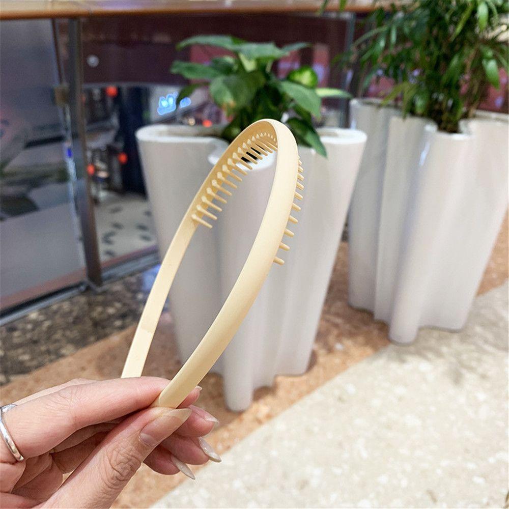 Hair Accessories Solid Color Matte Headband Non-slip Toothed Hair Band