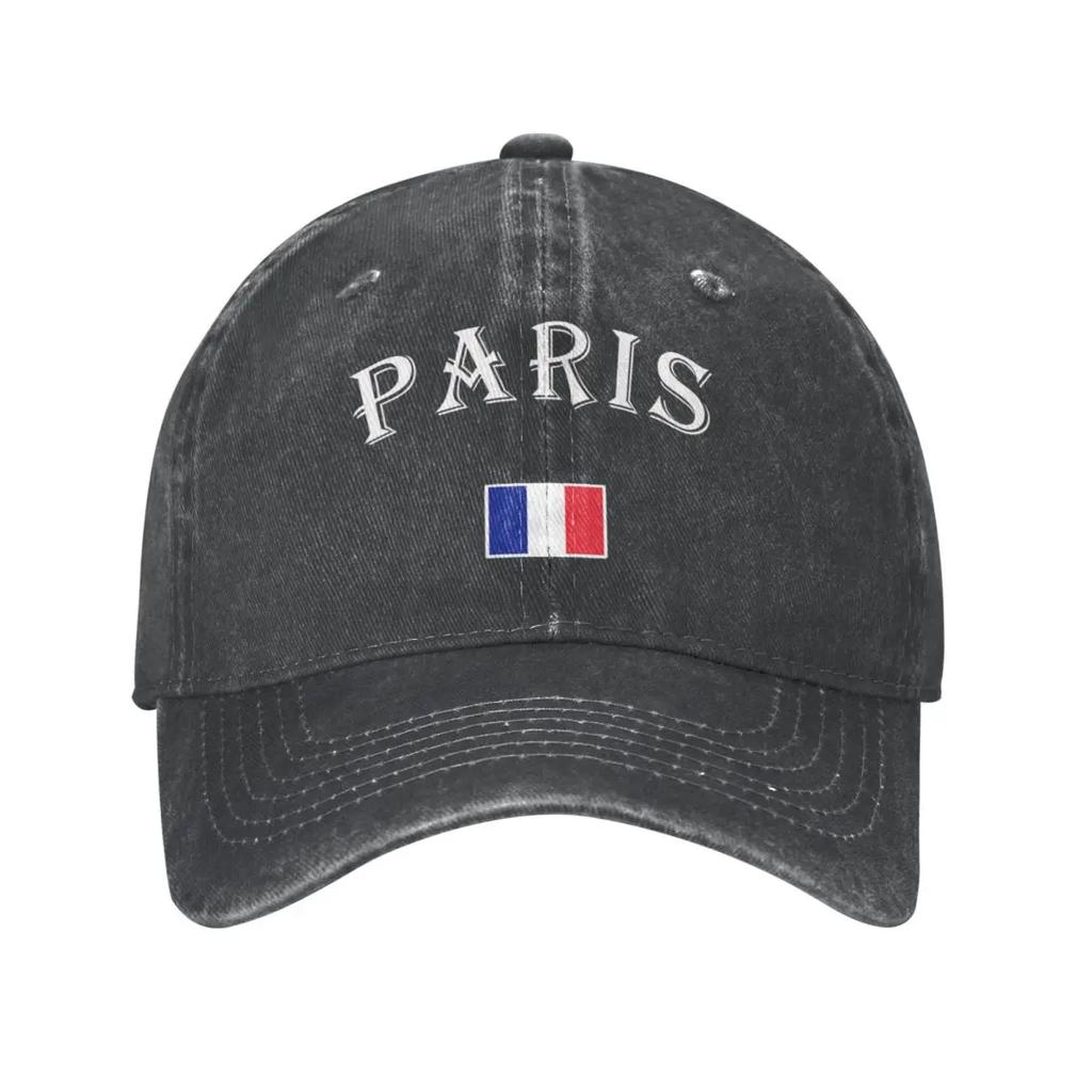 Paris France Flag Design Denim Washed Baseball Cap For Unisex Fashion Womens Snapback Caps Rock Sunscreen Hats