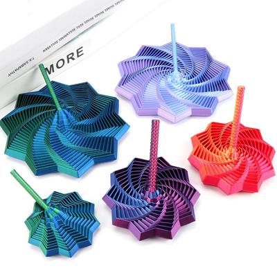 PLA Expanded Sensory Fidget Star 3D Printed with Handles Fidget Whirling Spiral Stress Relief Fractal Fidget Hexagon