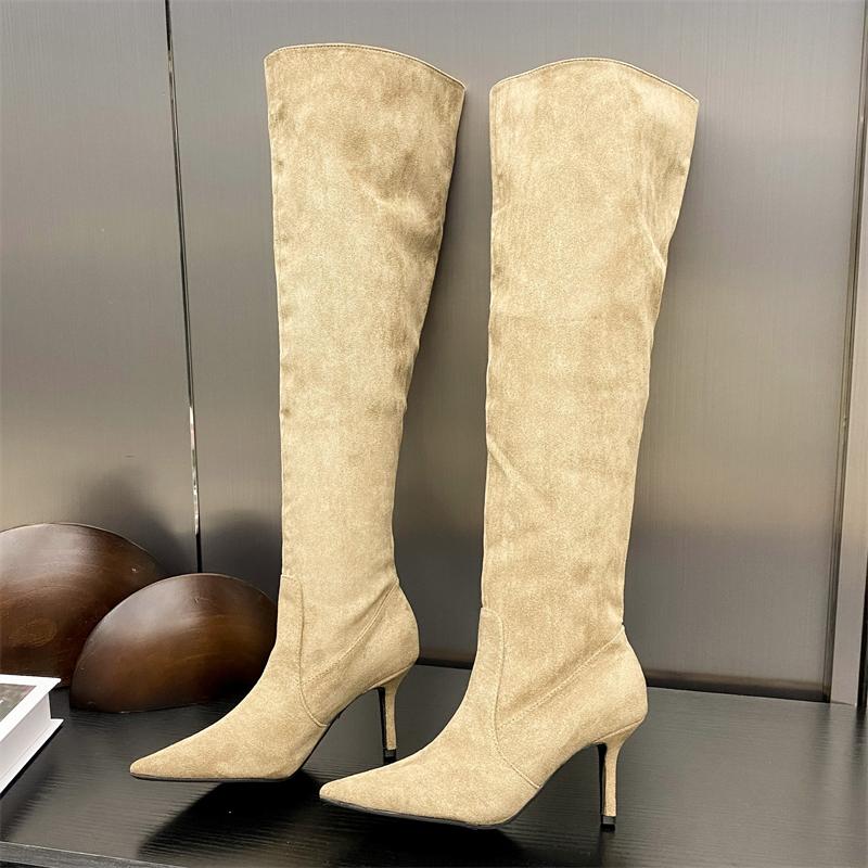Fashion Eilyken Sexy Thin Heels Knee-High Boots Women Autumn Winter Pointed Toe Party Prom Ladies Shoes Elegant Long Botas De Mujer