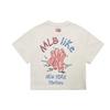 MLB New York Yankees Back Micro Logo Loose Fit Crew Neck Short Sleeve T-Shirt Women tops Ivory 3FTSL8023-50IVS