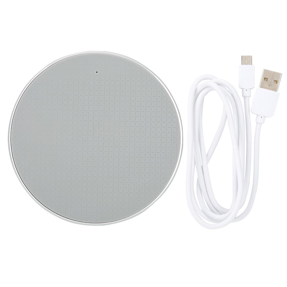10W Ultra thin Round Wireless Intelligent Fast Charger Transmitter Charging Pad(Gray )