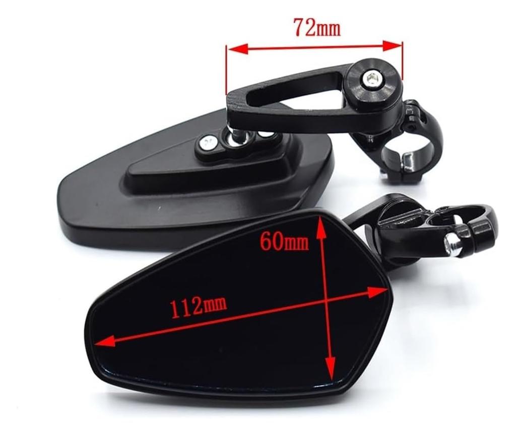 Handlebar End Mirror for Kawasaki Z250 Z300 Z750 Z750S Z800 Z900 Z1000 Universal 7/8