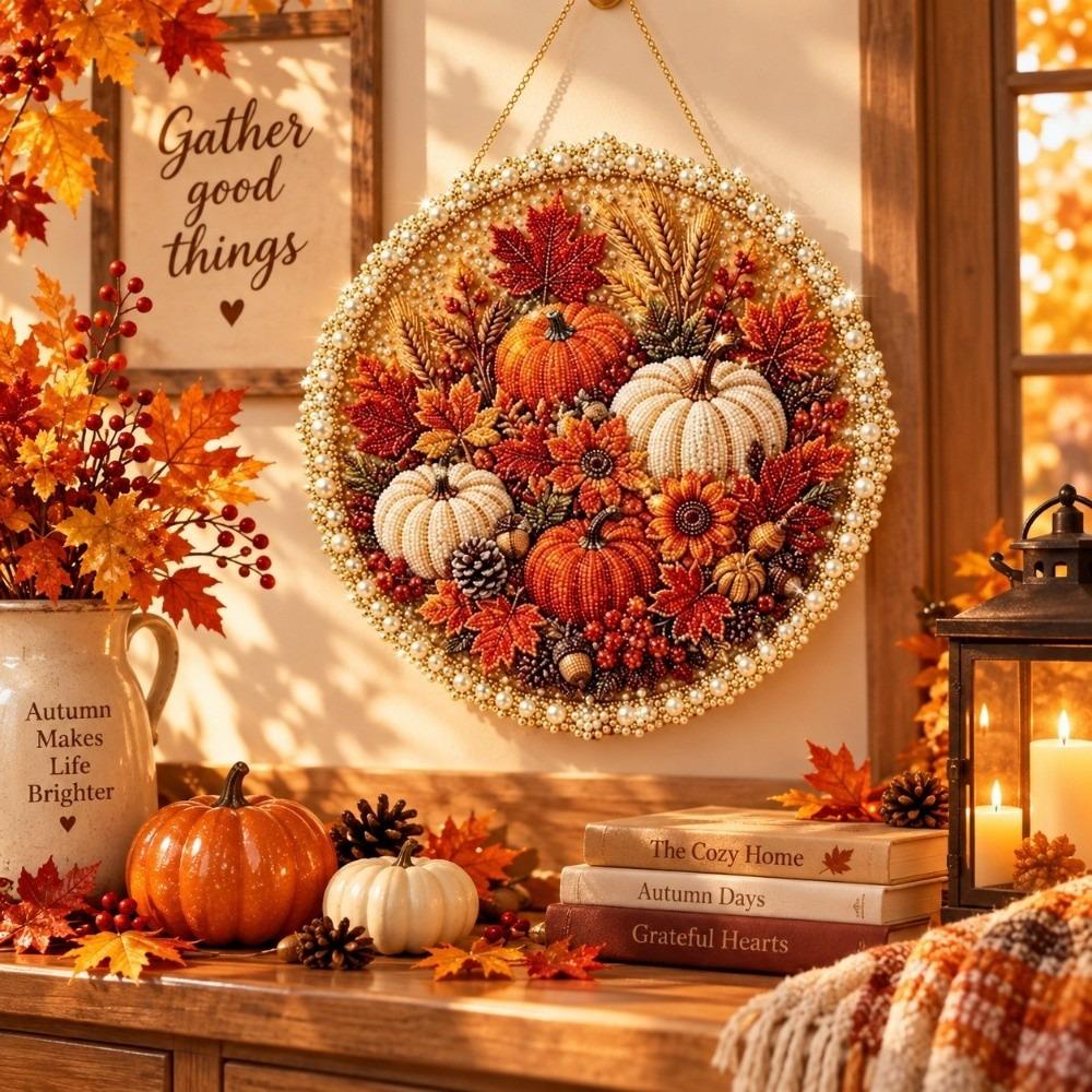2D Flat DIY Pearl Painting Kit Pumpkin Christmas Hanging Decoration Porch Decoration