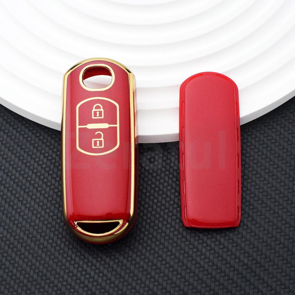 Shell Fob Holder For Mazda 2 3 6 Atenza Axela Demio Cx-5 Cx5 Cx-3 Cx7 Cx-9 2 Buttons Tpu Car Remote Key Case Cover Accessories
