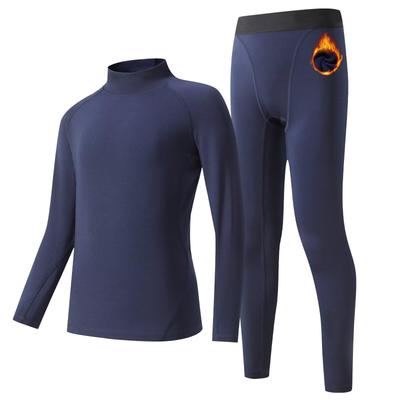 Sillictor Kompressions-Unterhemd und Leggings Set für und Training Kinder Fleecegefüttert Hoher Kragen (Kühlender Tragekomfort, Atmungsaktiv, Schnelltrocknend) Baseball,