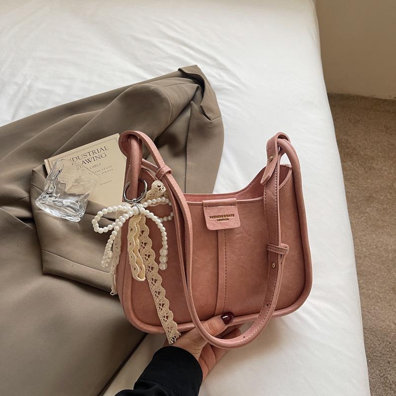 

Модная женская сумка подмышку 2025 - Универсальная текстура, Сумка-тоут для通勤, На плечо и через плечо Without Charm розовый