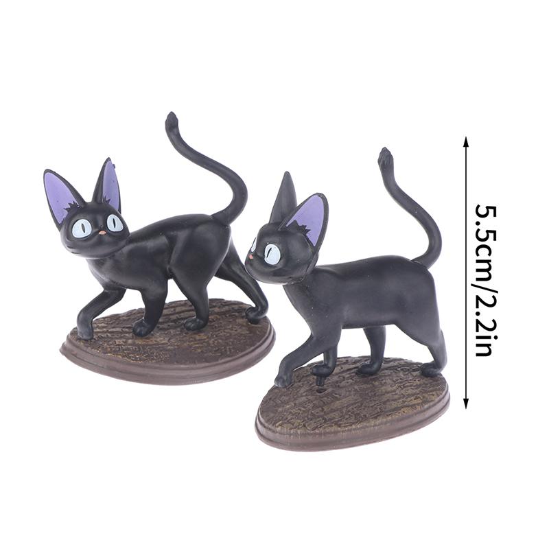 6 Pcs Black Cat Animal Dolls Anime Figures Cute Desktop Decor Car Ornaments