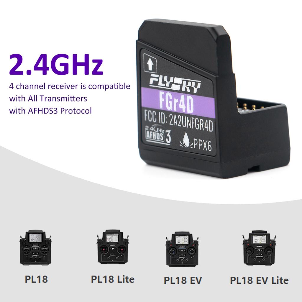 Flysky FGr4D Receiver Built-in Dual-Antenna PWM/PPM/i-BUS2/S.BUS/i-BUS Output Receiver for All