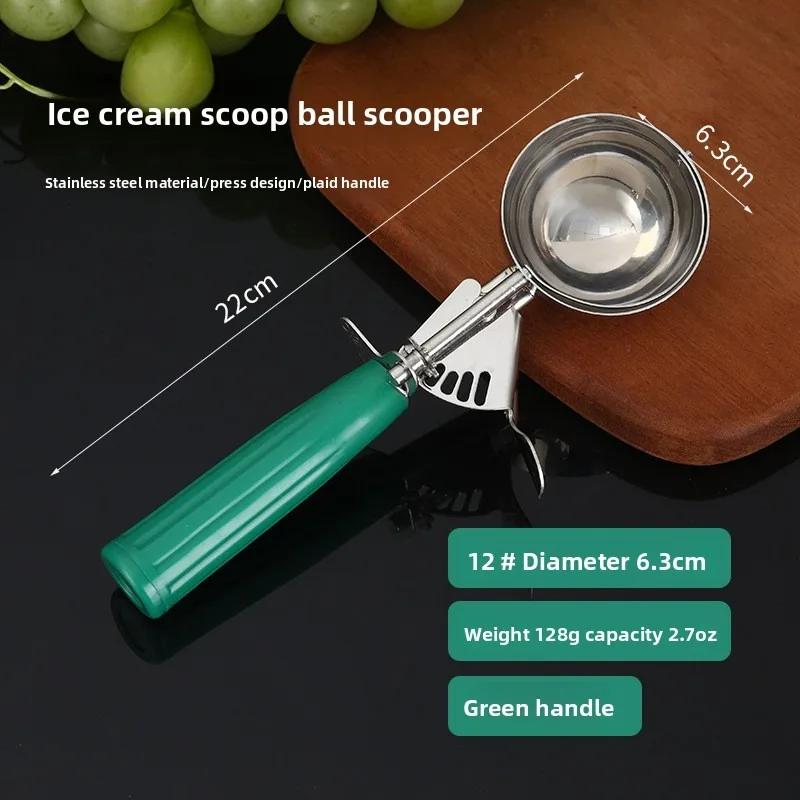 Stainless Steel Fruit Ice Cream Scoop Spoon Practical with Plastic Handle Kitchen Tool Hot Ice Cream Scoop Ice Cream Spoon