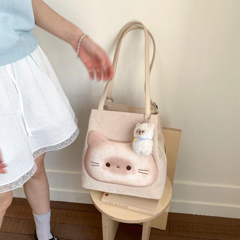 Cute Cat Toast Backpack Kawaii Milk Soft Shoulder Bag Crossbody Bag for Women Girls Fashion School Commute