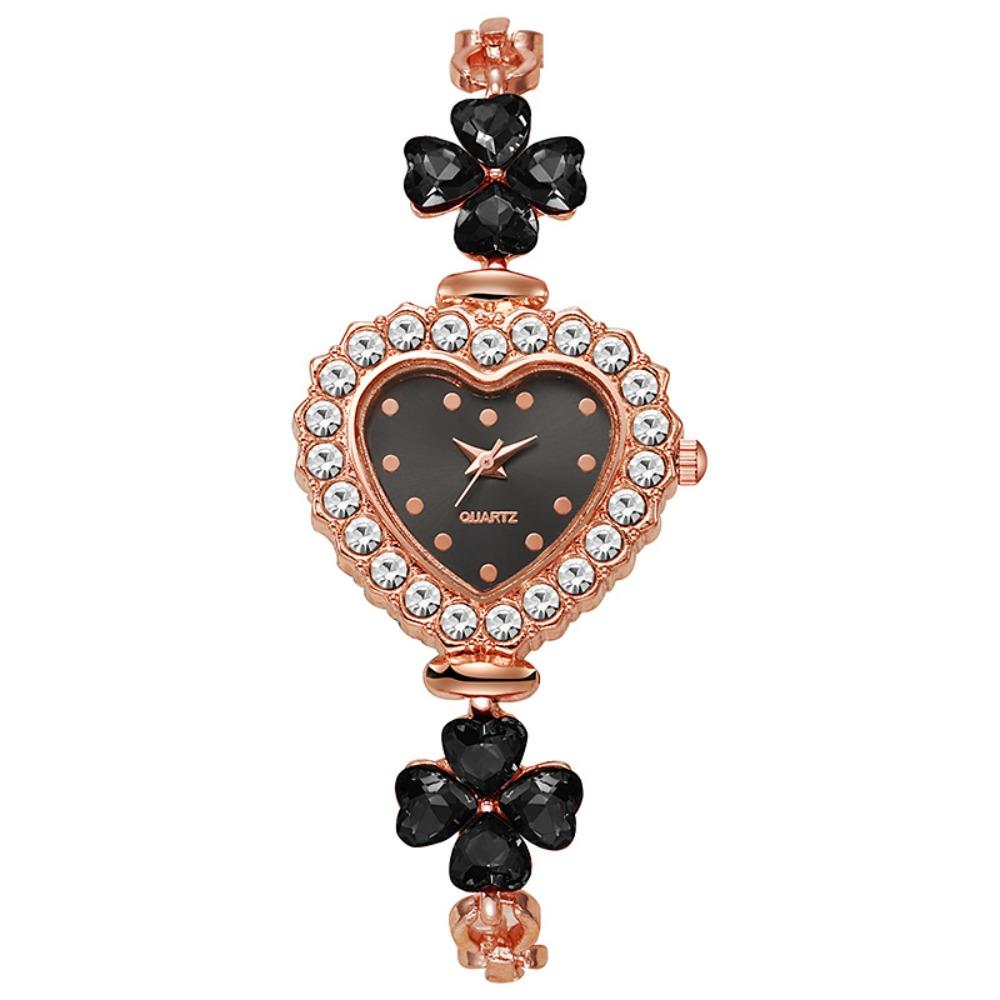 with Adjustable Bracelet Heart Shaped Watch Diamond Studded Watch Strap Wrist Decoration  Gift