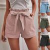 Women's High Waist Elastic Waist Wide Leg Shorts Loose Fit Casual Solid Color Summer Bottoms