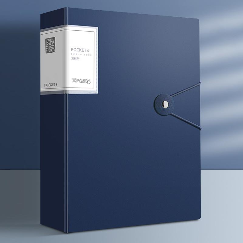 A4 Thickened Folder 100 Pages Information Book Large Capacity Diy File Folder Multifunctional Document Organizer Desktop Storage