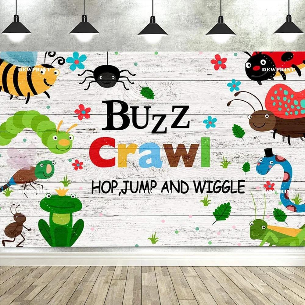 Adorable Colorful Caterpillar Theme Banner Photography Backdrop, Children's Birthday Party, Home Decoration Photography Backdrop