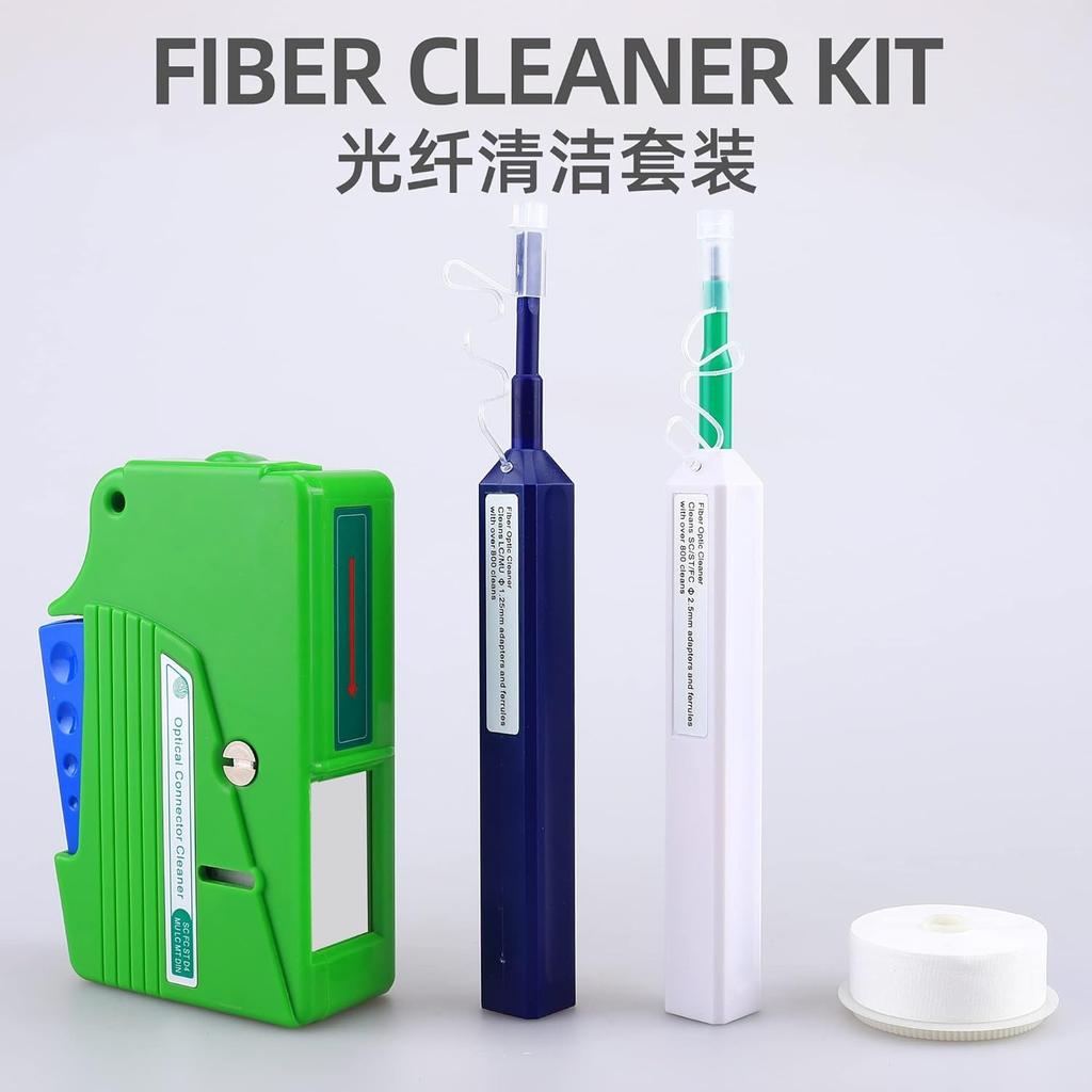 Optical Fiber Cable Cleaner Pen Tool Kit 2.5mm LC MU 1.25mm Connector Joiner Fiber Optic Cleaning Box Tool Cleans