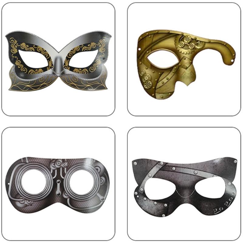 DIY Painted Paper Mache Mask Masquerade Mask Animal Half Face Mask Halloween Cosplay Costume Props for Kids Teen Gifts