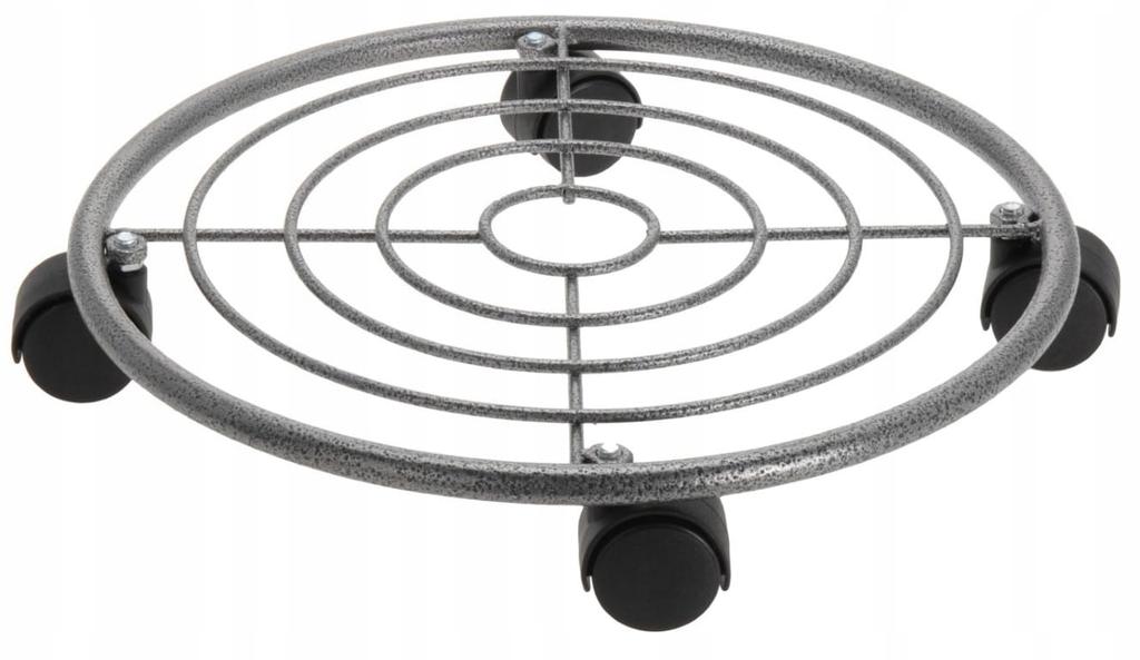 Metal flowerpot stand with wheels 35 cm