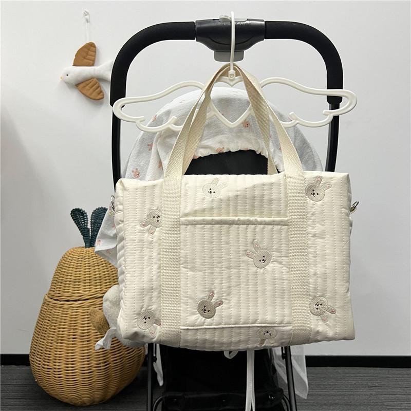 Süße Kinderwagen-Tasche Mit Bärenstickerei – Multifunktionale Wickel- & Flaschenaufbewahrung | Ca. 27x26 Cm