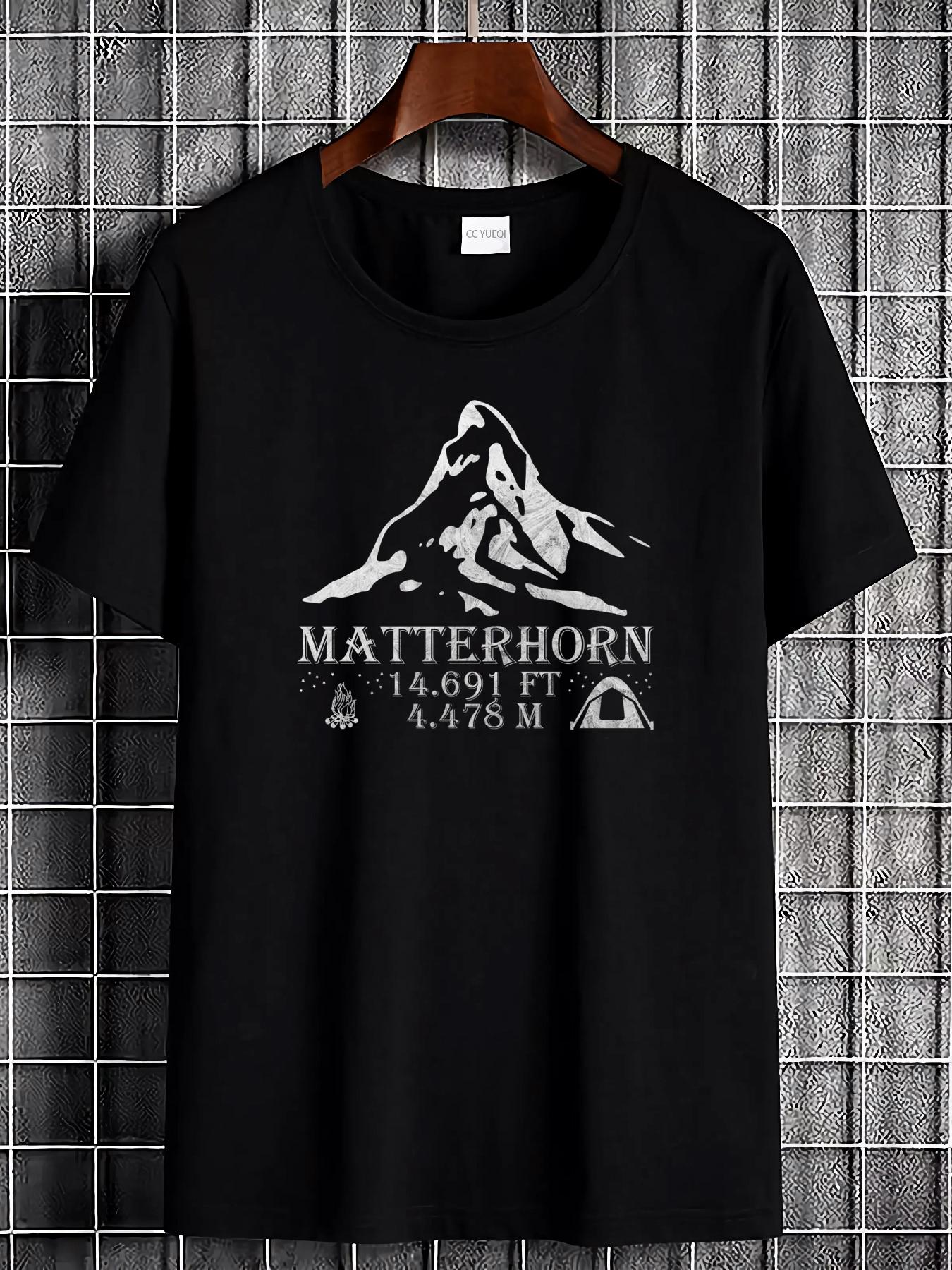 Matterhorn Mountain Hiking Altitude Alps Unisex Tri Blend T Shirt Soft Stylish Top for Casual Attire Stretched Designer Clothes Casual Streetwear Brea S