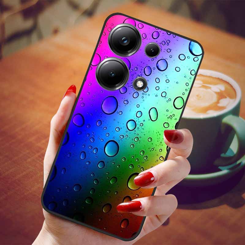For Poco M6 Pro 4G Case Fashion Marble Silicon Black Cover for Xiaomi Poco M6Pro 4G Phone Case M 6 Pro Soft Shells PocoM6Pro 4G