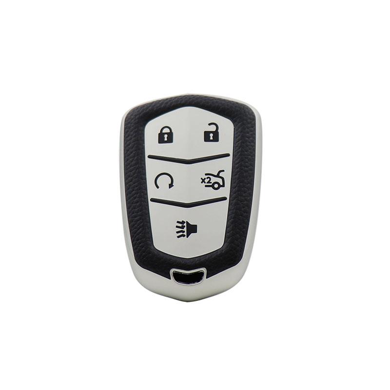 TPU Leather Car Remote Key Cover Case Shell Key Fob for ATS CT6 CTS DTS XT5 ESV SRX STS XTS ELR Escalade Protector Holder