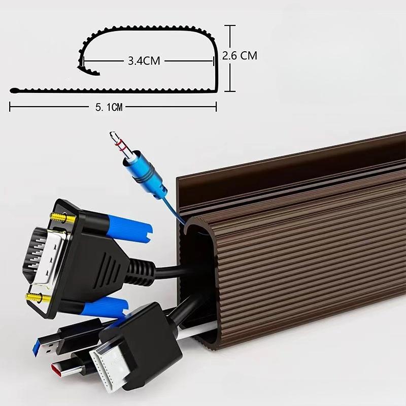 1pc 40cm/15.74in Self-Adhesive Cord Cable Organizer table wire trough Cord Cover Channel