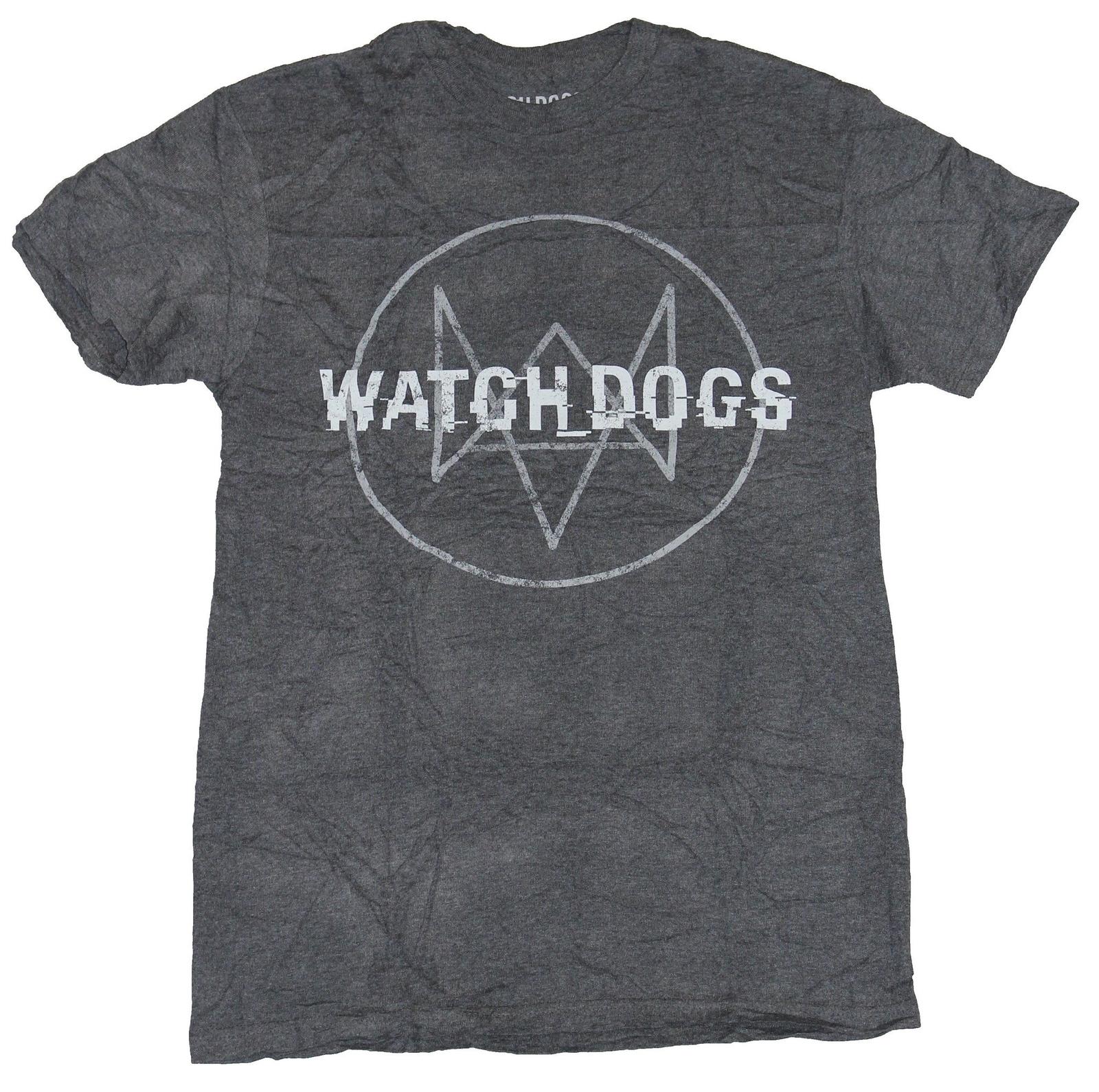 Watchdogs Mens T-Shirt - Circled WD Logo Under Words Circle Logo Image XXXL