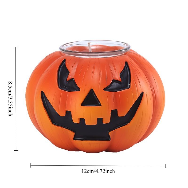 

Halloween Pumpkin Lamp Decoration Creative Ghostface Pumpkin Candle Holder Outdoor Indoor Home Party Desktop Resin Ornaments
