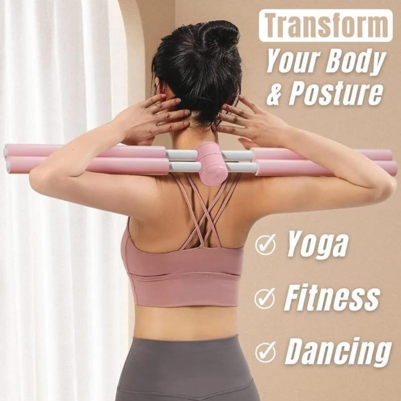 Yoga Posture Correction Bar with Foam Handle - For Back, Neck and Shoulders - Gymnastics Bar for Home, Office and Studio - Adults and Children