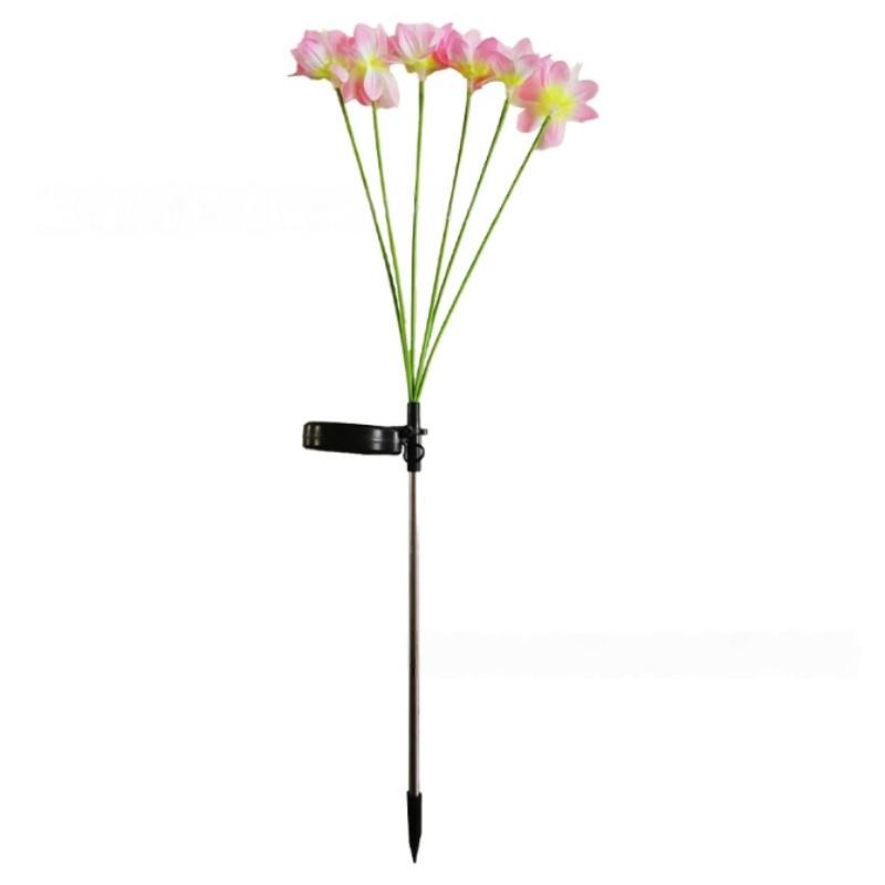 Solar 6Heads Camellia Flower Flower Solar Lights Outdoor Waterproof Fairy Atmosphere Night Light Outdoor Garden Decoration