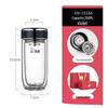 Xinor Double-Layer Insulated Glass Travel Mug