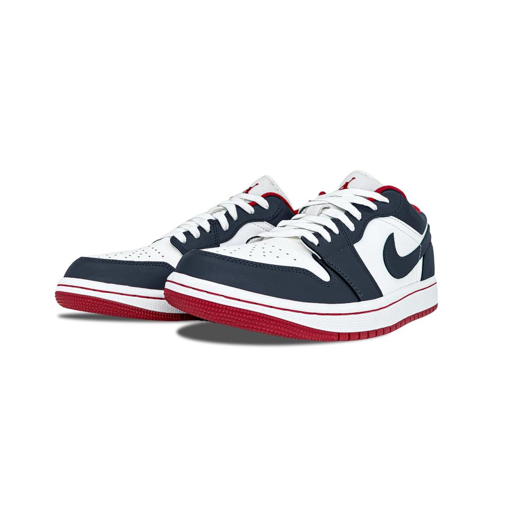Jordan Air Jordan 1 Midnight Blue Leather Support Low top Vintage Basketball Shoes Unisex 553558-166(Team992-)