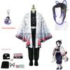 Bilibili Kochou Shinobu Cosplay Kostým Paruka Sada Kimetsu No Yaiba Kimono Uniforma Halloween Anime Kostýmy pro Dospělé