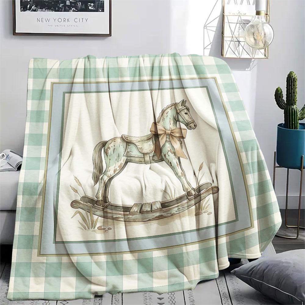 1PC Fantasy Patterned Flannel Blanket Lightweight and Portable for Home Decor Warmth and Comfort Halloween Gifts Holiday Present