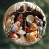 Nativity Scene Hanging Ornaments Christmas Decoration Wall Hanging Pendants X3UC