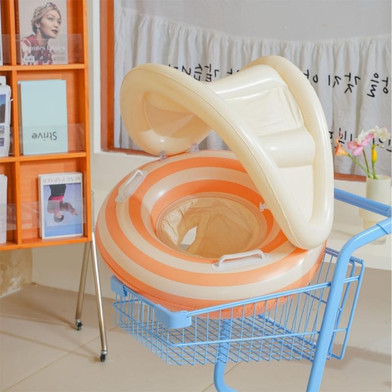 Baby Pool Float with Sunshade Baby Swimming Rings Infant Seat Boats Swims Rings Pool Float Toy for Summer Pool