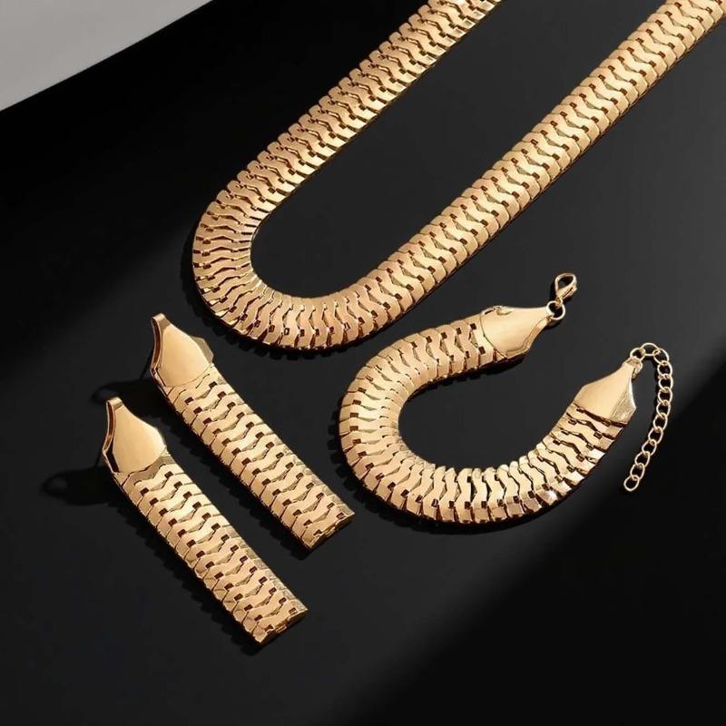 Classic Style Necklace Bracelet Earrings Jewelry Set Combination Suitable For Daily Casual Versatile Women'S Accessories Batch