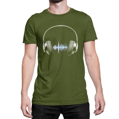 Herren Musik T-Shirt KOPFHÖRER EQUALIZER DJ Elektronische Rock Rave Dance