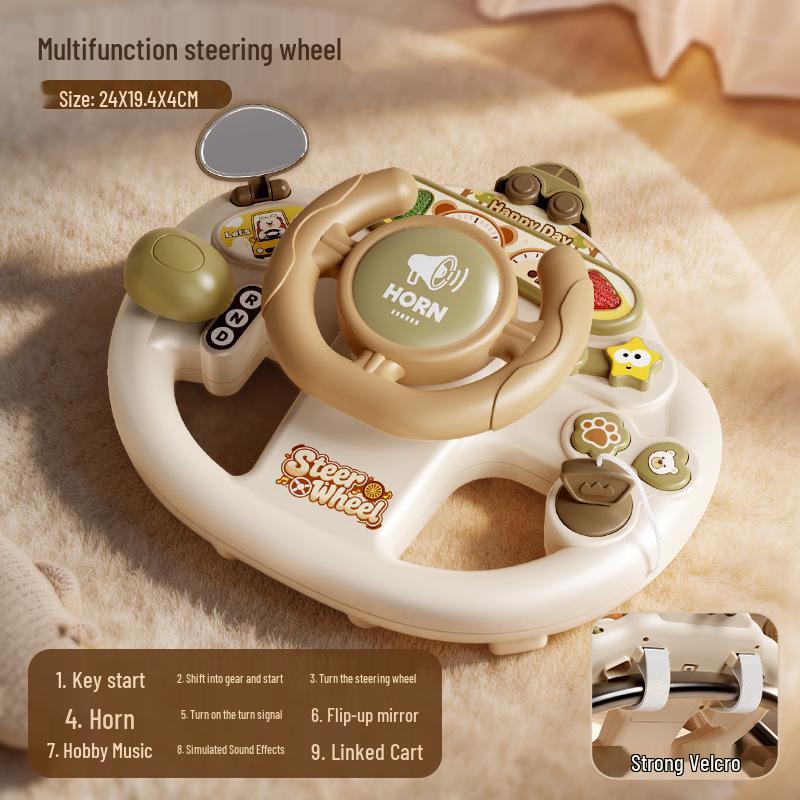 Multifunctional Educational Steering Wheel Toy for Ages 1-3