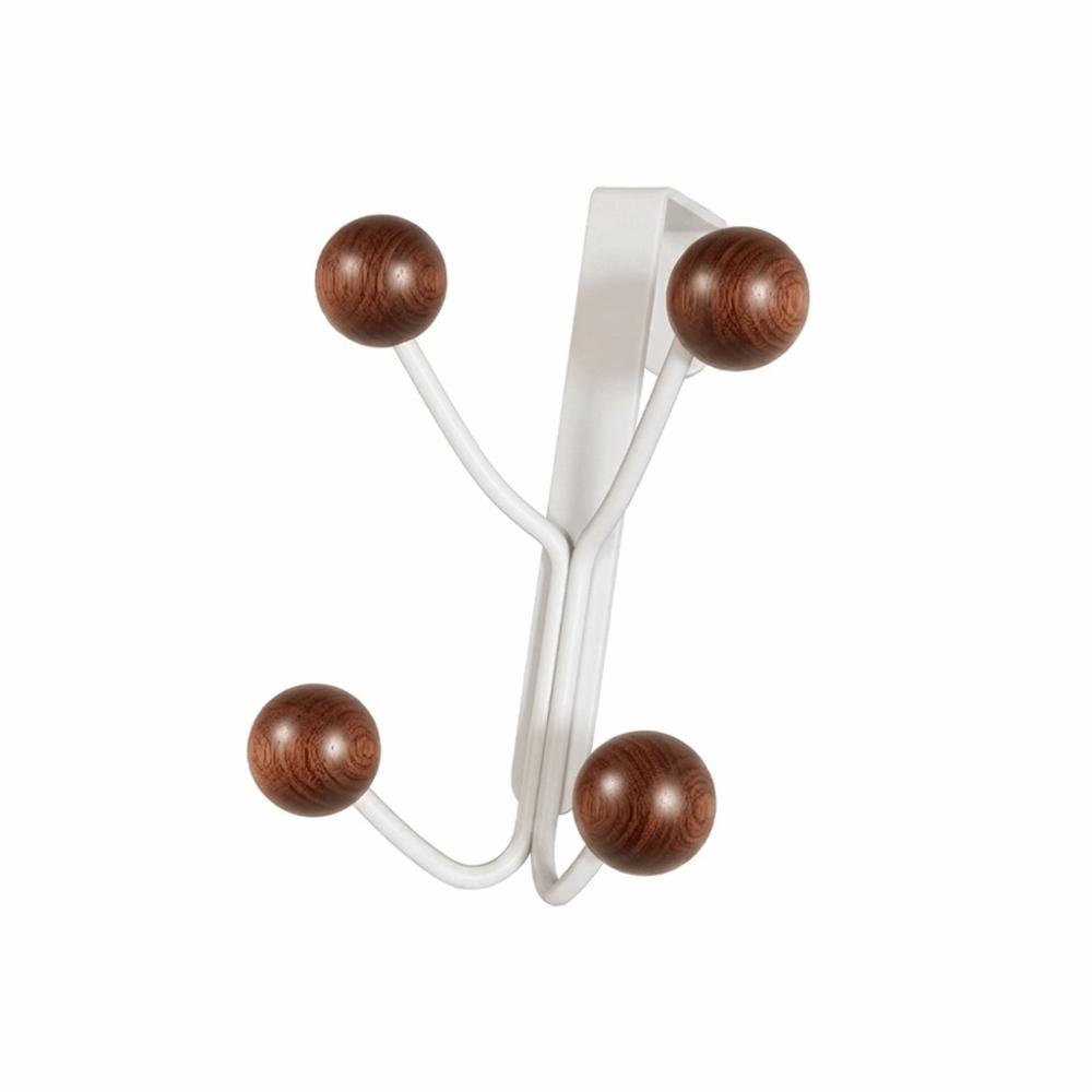 Multi Hooks Over Door Hook Rack Wood Round Knobs Hooks Over The Door Bedroom Organization 01