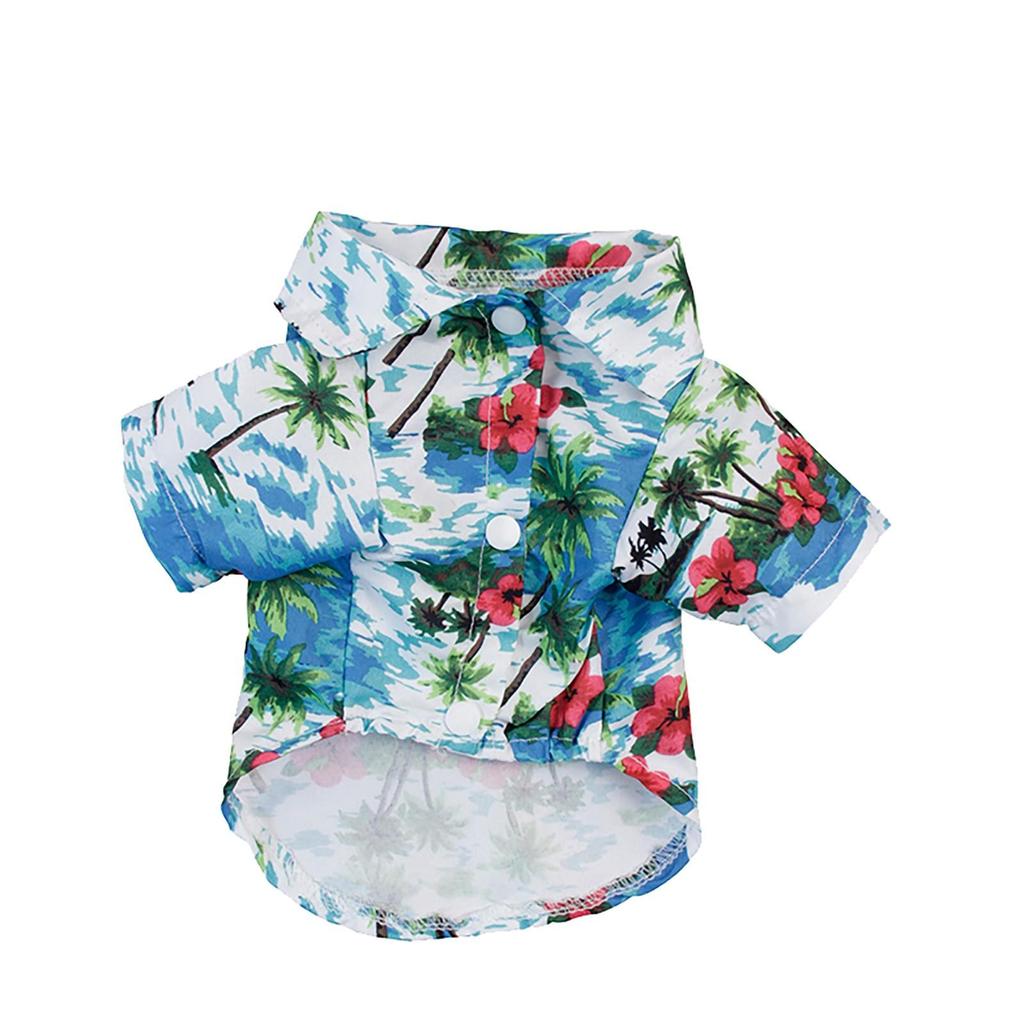 Letni T-shirt dla zwierzaka Hawajski Kwiat Koszulka dla psa z hawajskim nadrukiem T-shirt dla zwierzaka