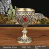 Calice Medievale Vintage Graal Sacro in Metallo Inciso a Mano Bicchiere da Vino Stile Europeo Bar di Casa Bicchieri Sala da Pranzo e Decorazione per la Casa