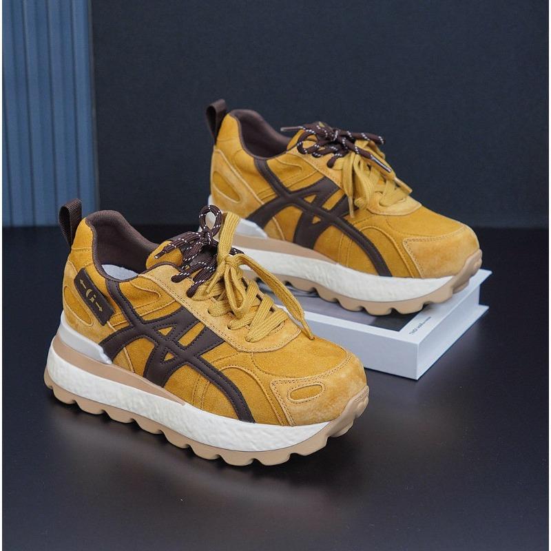 Fashion splicing small women's shoes increase the height of casual autumn new breathable platform casual running shoes