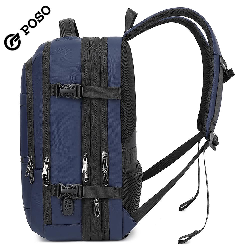 Pánský batoh pro 17/17,3palcový notebook Velkokapacitní 45 l Rozšiřitelný, S nabíjecím portem USB, otevírání o 180°, Kufr o velikosti 22 palců