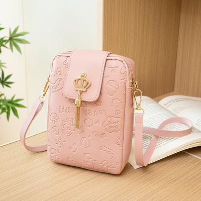 Moderne Kronen-Anhänger-Einschulter-Umhängetasche für Mobiltelefon, neuer Trend, geprägt, vielseitige Damentasche