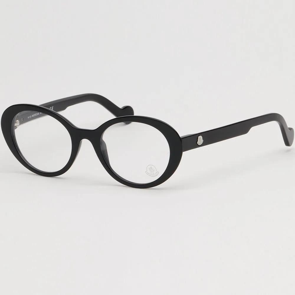 Moncler Eyeglass Frames ML5050 001 Round Black Horn-rimmed