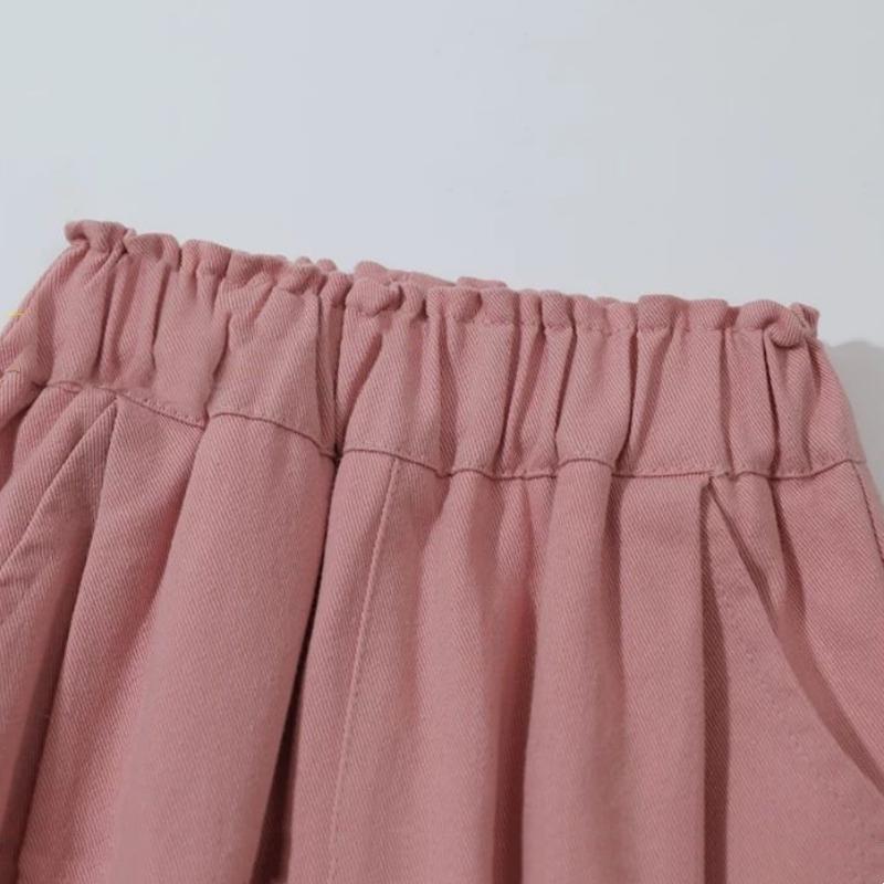 Girls Casual Pants Autumn Cherry Sweet Embroidery Loose Autumn Outfit for Girls Stylish Baby Girl Pants Spring