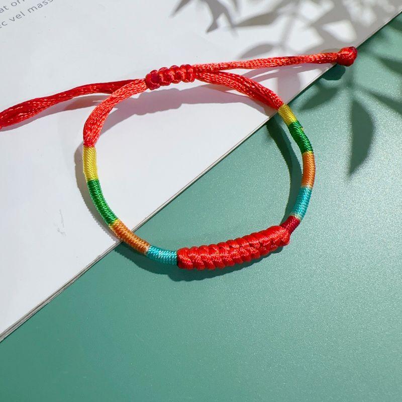 

Праздник Драконьих лодок Красочный Однотонный Веревочный Браслет с Пряжкой-Ананасом Ручной Вязки Нить Красная Веревка Праздничный Подарок DIY Регулируемый Ремешок для Ношения Diamond knot Color 10