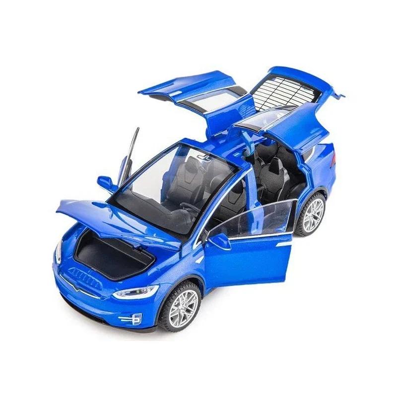 VKYA1 1/32 Tesla Cybertruck Modell 3 Modell S Modell X Modell Y Spielzeugauto Diecast Metall Off Road Sammlung Rückzieher Sound Licht Geschenk Junge